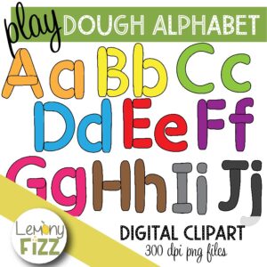Play Dough Alphabet clip art for teacher resources.