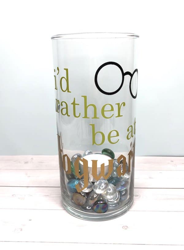 Rather be at Hogwarts candle holder jar.