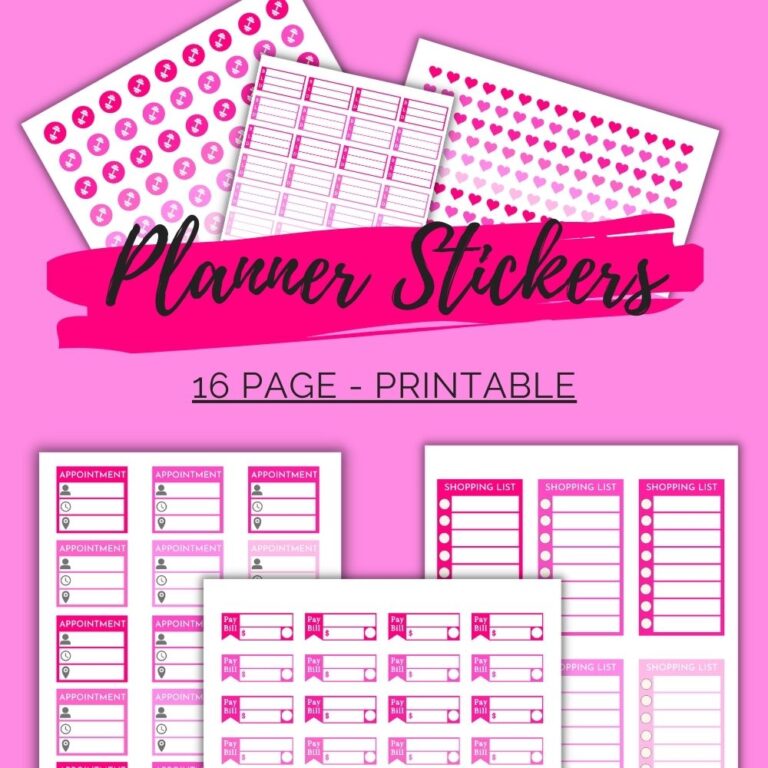 Pink Planner Stickers