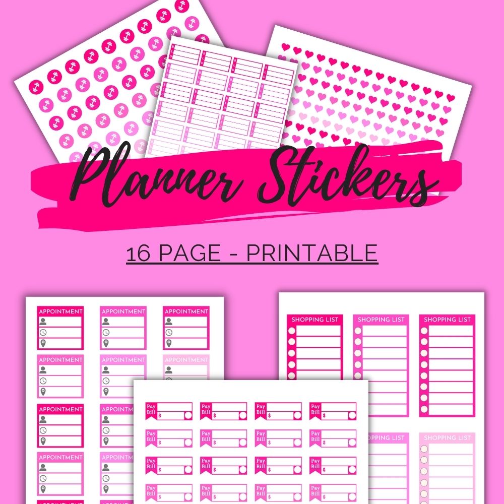 Pink Planner Stickers Free